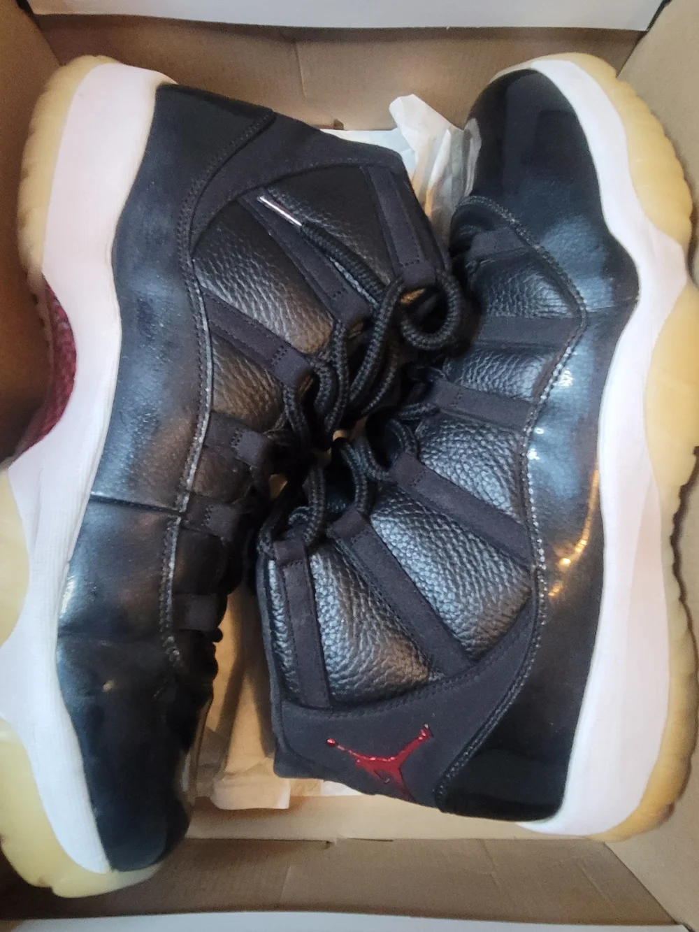 Jordan Men's Black High-Top Sneakers with Red Jumpman
